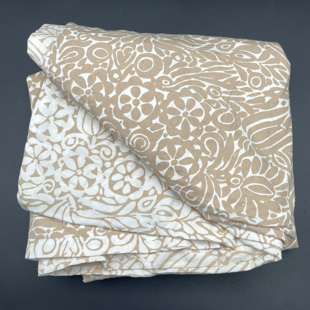 Crate & Barrel Marimekko Tamara Linen Duvet Cover Full Queen Beige Cream